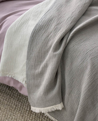 Anaba Bedspread grey & natural white, 100% cotton