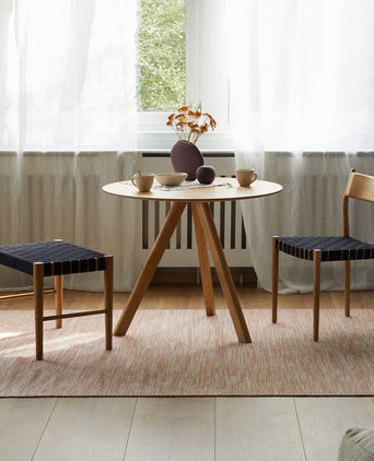 Stool Zenica Natural Oiled Oak & Black, Oak wood & 100% Cotton canvas