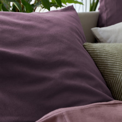 Flanell-Bettwäsche Montrose Aubergine, 100% Baumwolle