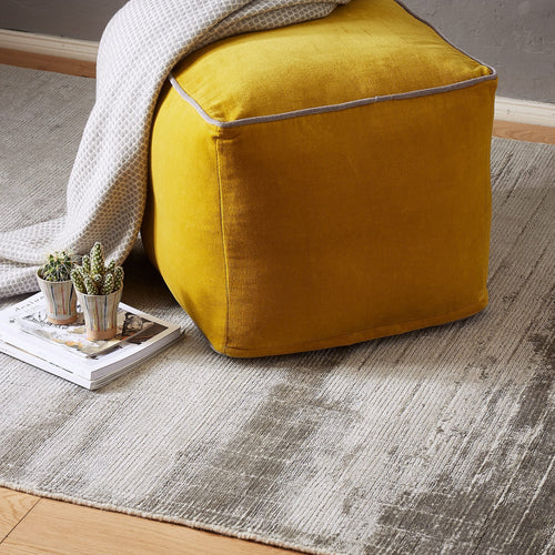 Pouf Godavariin Leuchtendes Senfgelb & Grau | Schöne Ideen für Ihr Zuhause | URBANARA