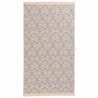 Arade beach towel, powder pink & grey & yellow, 100% cotton