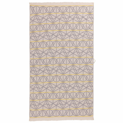 Arade beach towel, powder pink & grey & yellow, 100% cotton
